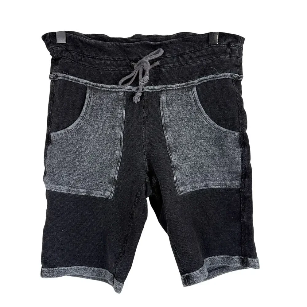 Free People Movement Long Rib Biker Shorts Black 8L - S